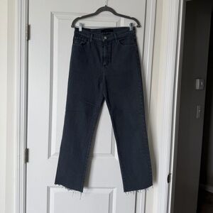 J Brand Jules High-Rise Ankle Straight Jeans in Charcoal